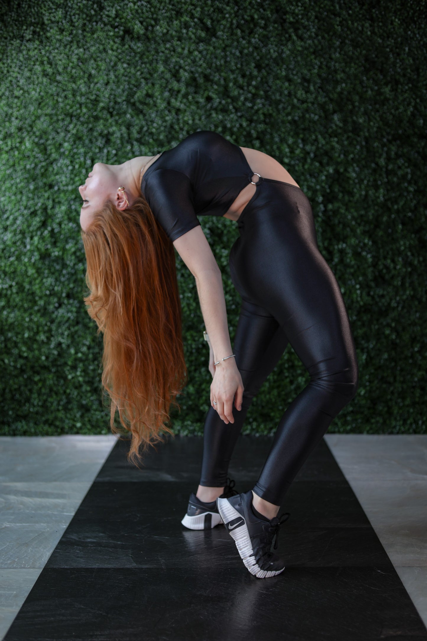 Short-sleeve cutout jumpsuit